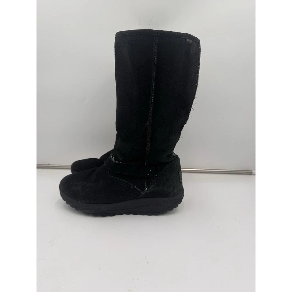 Skechers Shape Ups Avalanche Boots Size 10 Black Faux Fur Lined Calf High Buckle